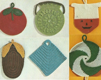 Vintage Crochet Pot Holders Crochet PDF Pattern