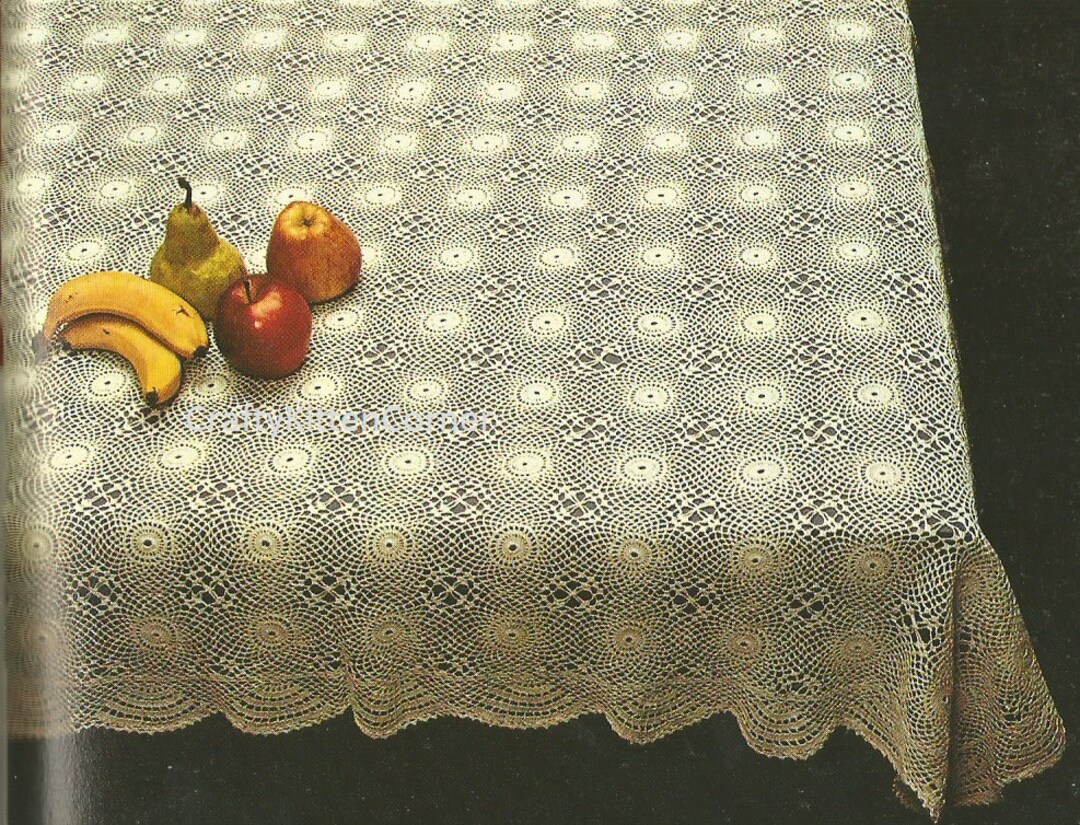 Vintage Rectangular Motif Table Cloth Crochet PDF Pattern - Etsy