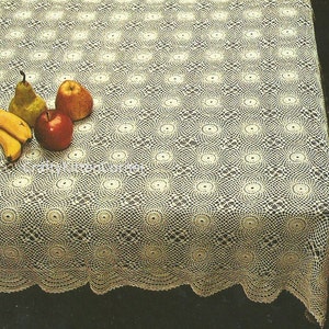 Vintage Rectangular Motif Table Cloth Crochet PDF Pattern