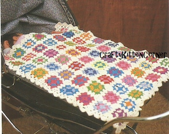 Vintage Baby Blanket, Pram Cover, Afghan Crochet PDF Pattern