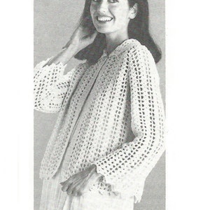Vintage Ladies Crochet Bed Jacket/ Cardigan Crochet PDF Pattern
