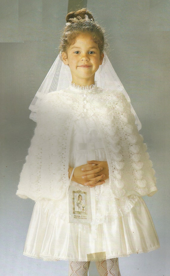 Vintage Niñas Comunión/Ocasión Especial Capa Tejer Patrón PDF
