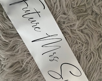 Bride to Be sash Future Mrs Personalized Hen Party sash