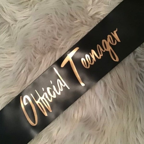 Official teenager birthday party sash