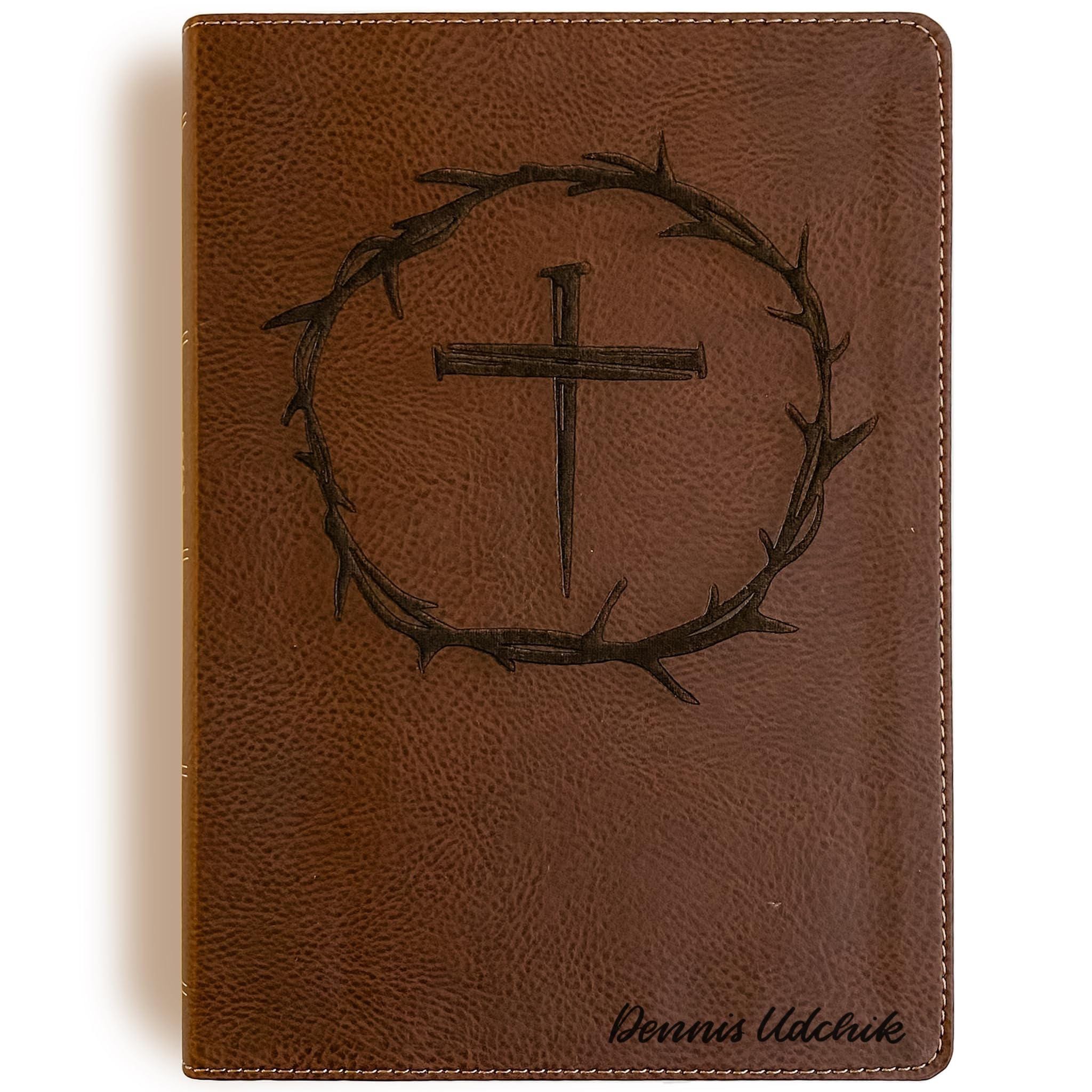 PERSONALIZED NKJV Wide Margin Bible - Crown of Thorns and Nail Cross ...