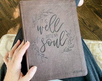 PERSONALIZED ESV Journaling Bible - It is Well With My Soul in Wreath - Add Your Name - CUSTOM