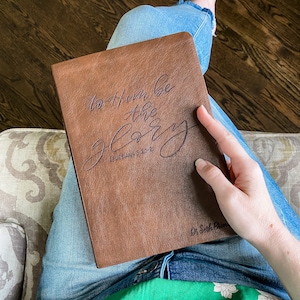 PERSONALIZED NASB Large Print Bible - To Him Be the Glory - Ephesians 3:20-21 - Add a Name to Lower Right Corner - CUSTOM