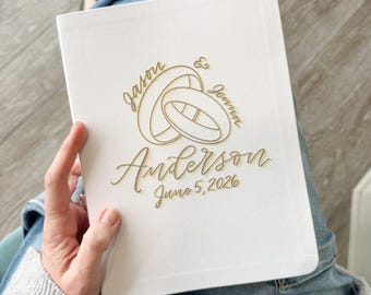 PERSONALISIERTE NLT Journaling Bibel - Weiss - Trauringe - Fügen Sie Ihre Namen und Hochzeitsdatum hinzu - CUSTOM