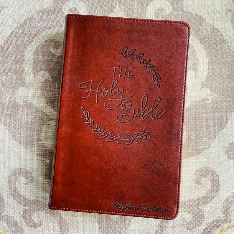 Custom engraved esv bible large print red letter esv etsy