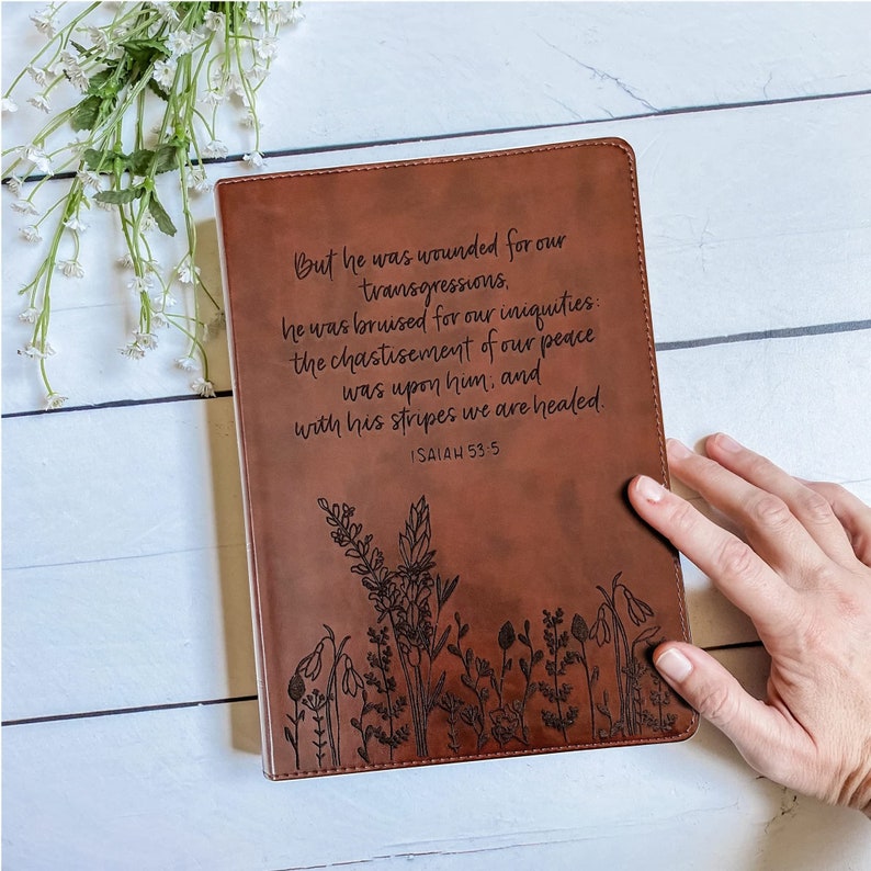 Scripture Graphics Esv PERSONALIZED ESV Wide Margin Bible - Flowers and