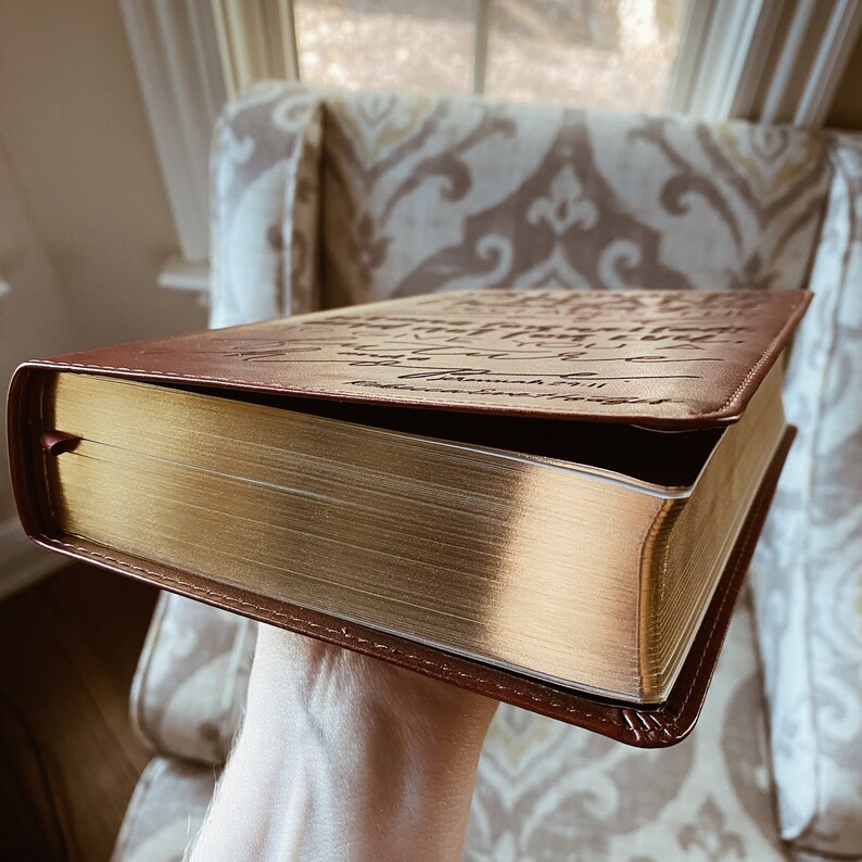 Custom engraved esv bible large print red letter esv etsy