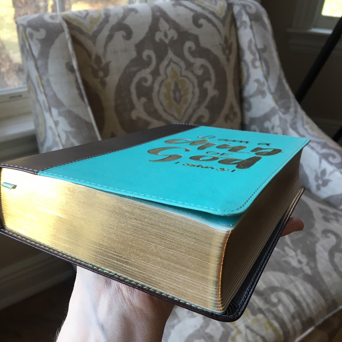 CUSTOM KJV Bible TwoTone Teal & Brown Hand Lettered and Etsy