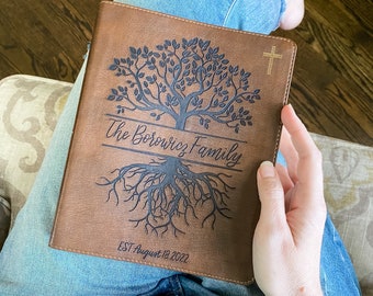 PERSONALIZED NIV Journaling Bible - Family Tree Design - Add Your Name and Established Date - Wedding Guestbook Idea