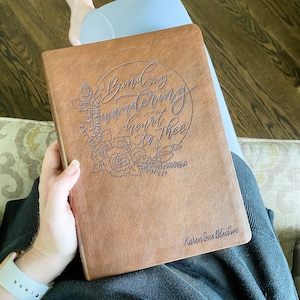 PERSONALIZED NASB Large Print Bible - Bind My Wandering Heart to Thee - Add a Name to Lower Right Corner - CUSTOM