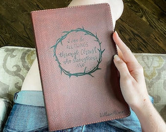PERSONALIZED NKJV Wide Margin Bible - Philippians 4:13 - I Can Do All Things Through Christ- Add Your Name - CUSTOM