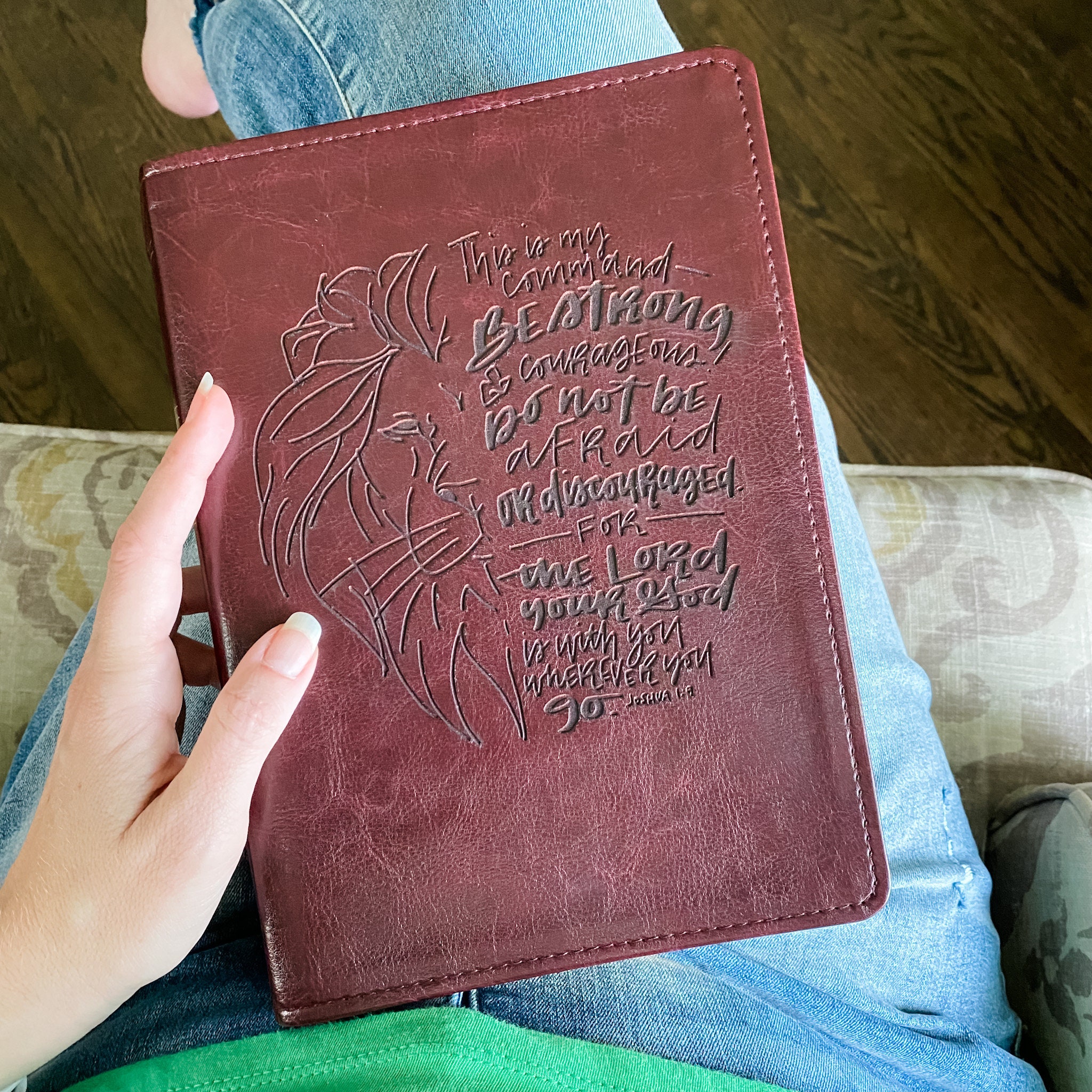 Personalized Gift Custom Name Engraving Available Hand Lettered and Laser Engraved NIV Reference Leather Bible 