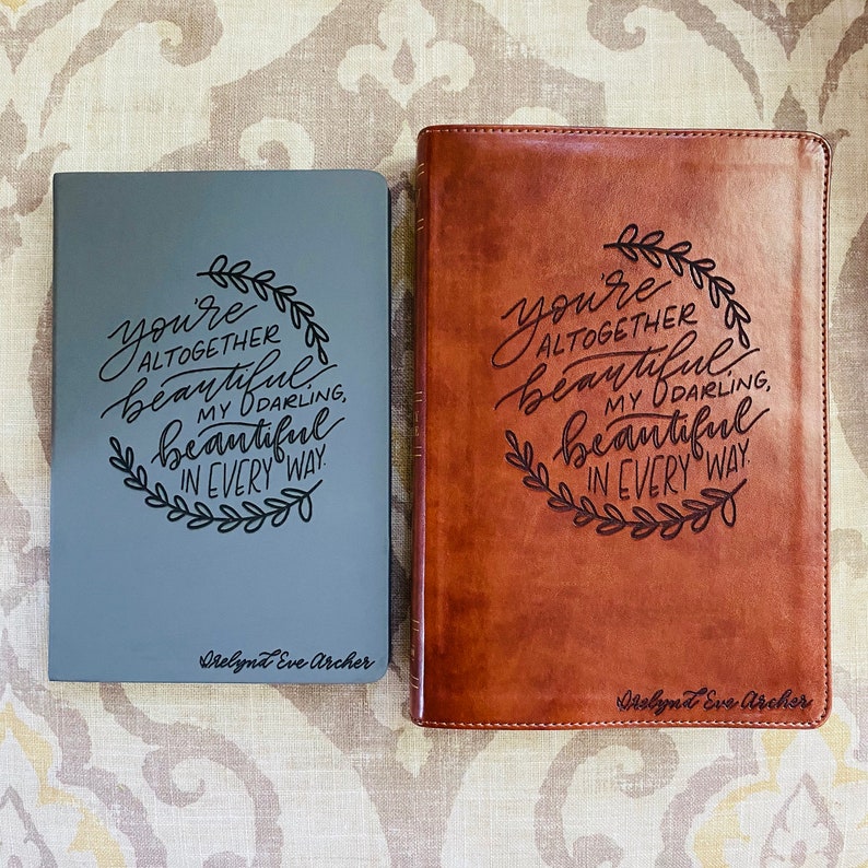 CUSTOM Engraved KJV Bible//Light Brown//Personalized Etsy