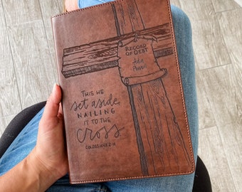 PERSONALIZED ESV Wide Margin Bible - Record of Debt Nailed on Cross - Custom and Personalizable - Add a Name to the Image