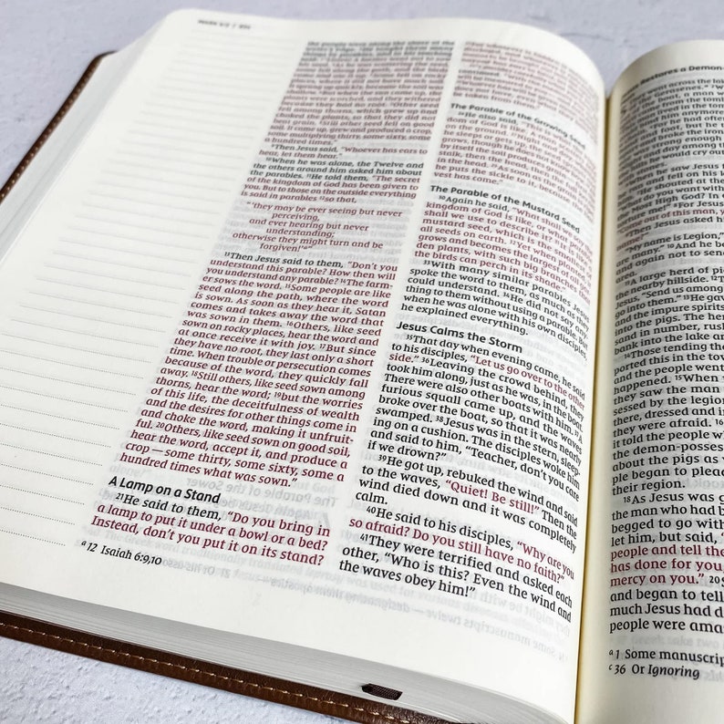 A New International Version Journaling Zondervan Publishing Inside Pages. It has been personalized and customized with first and last name. It is hand lettered with calligraphy and makes a beautiful Christian gift, Gods Word, Scripture, 9780310455271