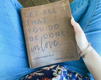 PERSONALIZED NIV Journaling Bible - Let All That You Do Be Done In Love - Add Your Name - CUSTOM