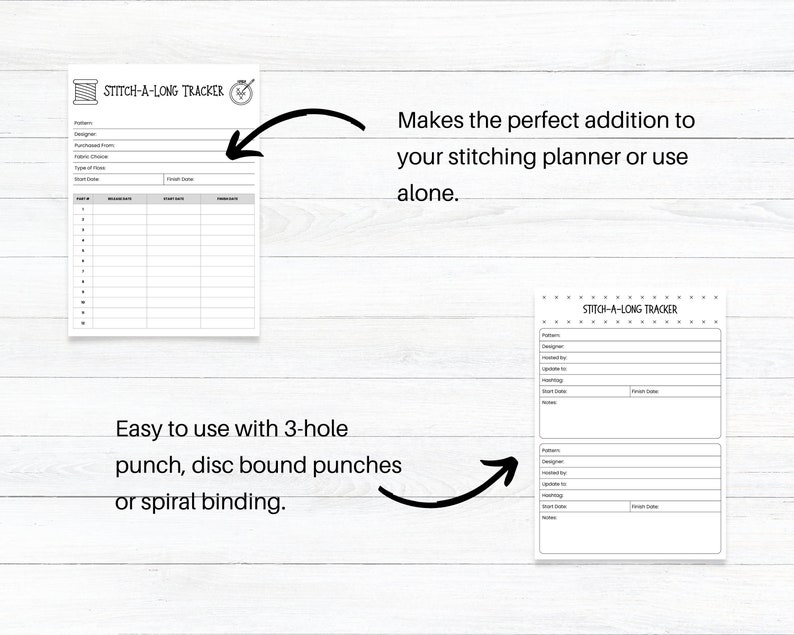 PRINTABLE Cross Stitch Stitchalong Tracker WIP Planner Etsy
