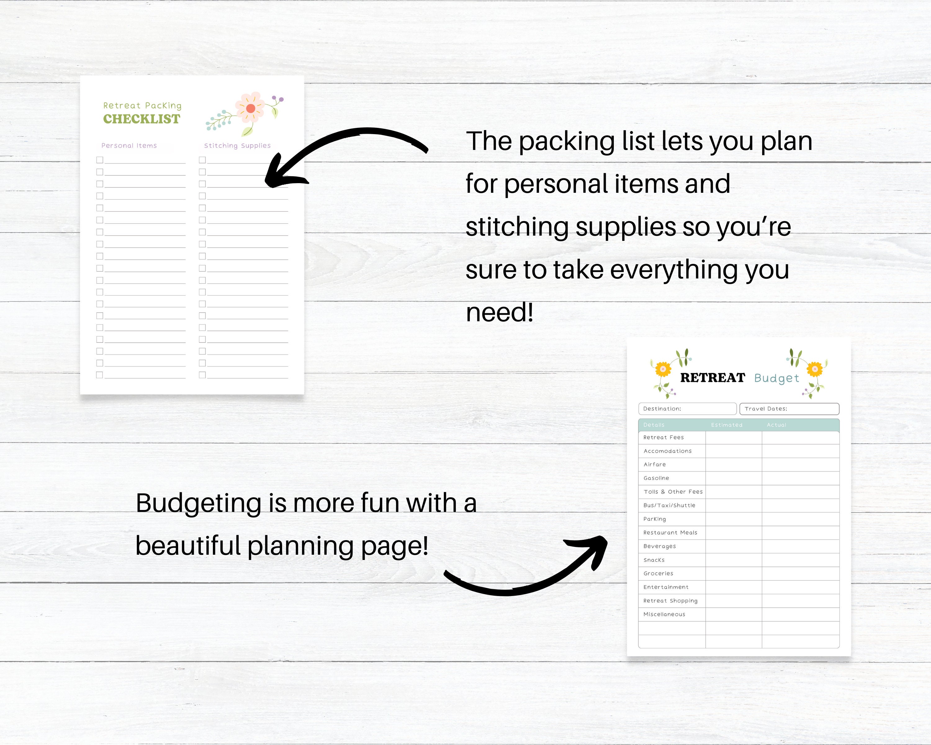 PRINTABLE Cross Stitch Retreat Planner, Travel Planner, Stitching ...