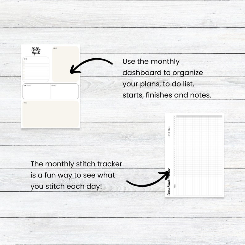 PRINTABLE 2024 Vintage Stitching Cross Stitch Planner, SUNDAY Start