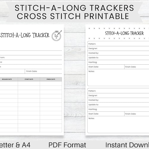 PRINTABLE Cross Stitch Project Planner WIP Tracker Craft Etsy