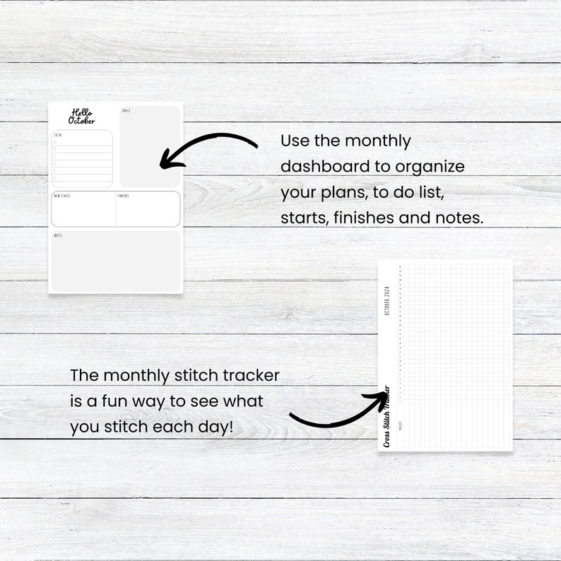 PRINTABLE 2024 Cross Stitch Planner, MONDAY Start, Stitching Tracker