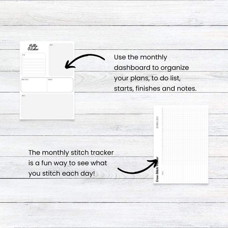 PRINTABLE 2025 Cross Stitch Planner, MONDAY Start, Stitching Tracker ...