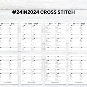 PRINTABLE 24 in 2024 Cross Stitch Tracker, WIP Organizer, Project ...