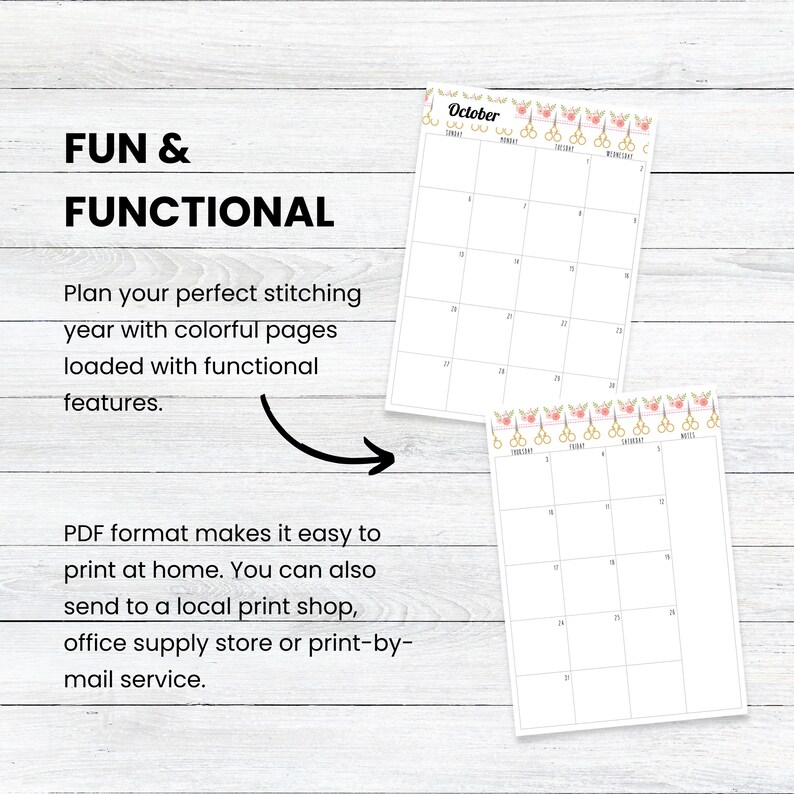 PRINTABLE 2024 Cross Stitch Planner, SUNDAY Start, Stitching Tracker