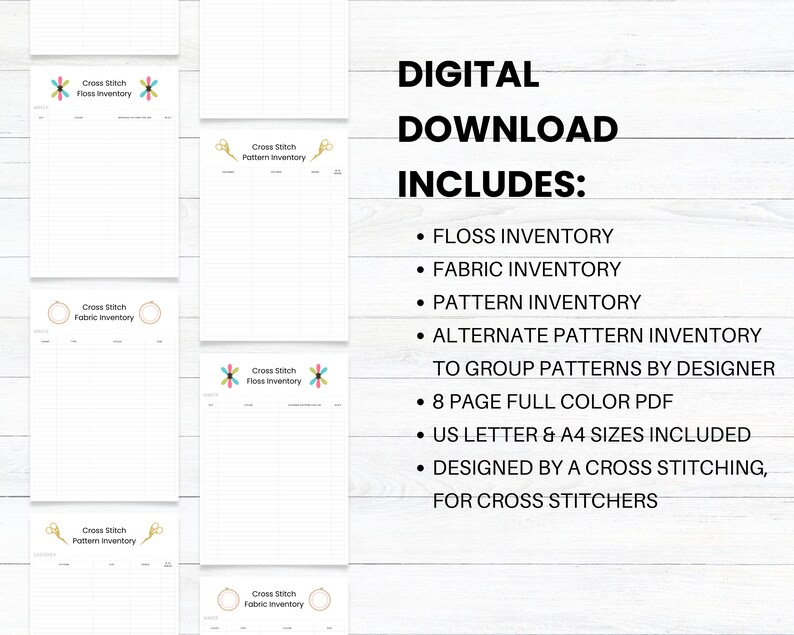 PRINTABLE Cross Stitch Inventory Bundle Bold Cross Stitch Etsy