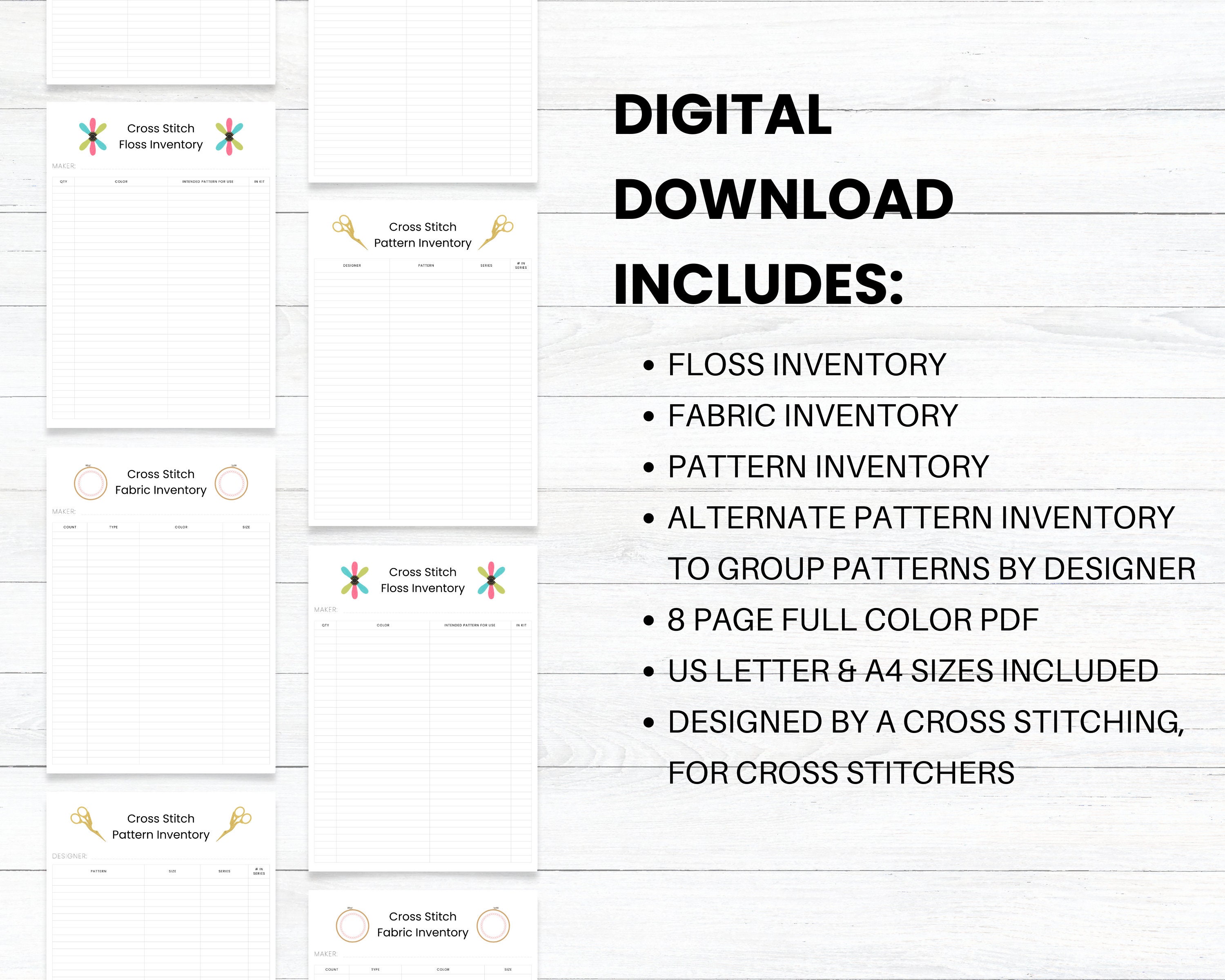 PRINTABLE Cross Stitch Inventory Bundle Bold Cross Stitch - Etsy