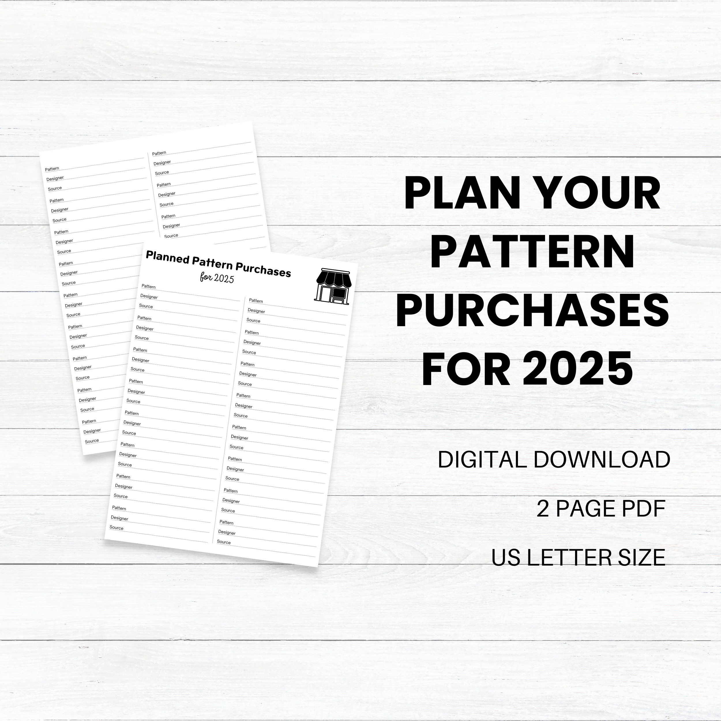PRINTABLE Planned Pattern Purchases for 2025, Flosstube Stitchalong