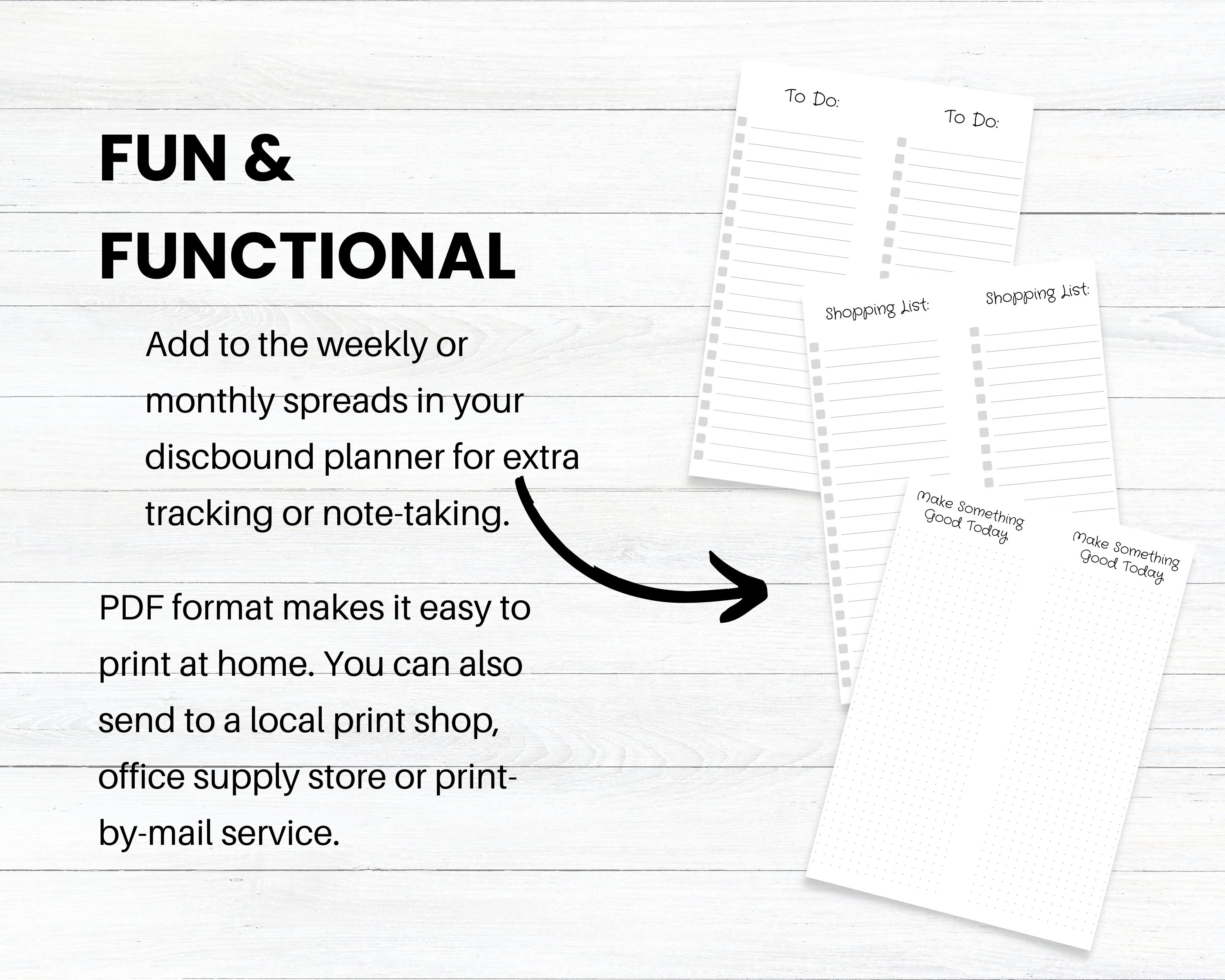 PRINTABLE Bookmark Bundle for Discbound Planner, to Do List, Shopping ...