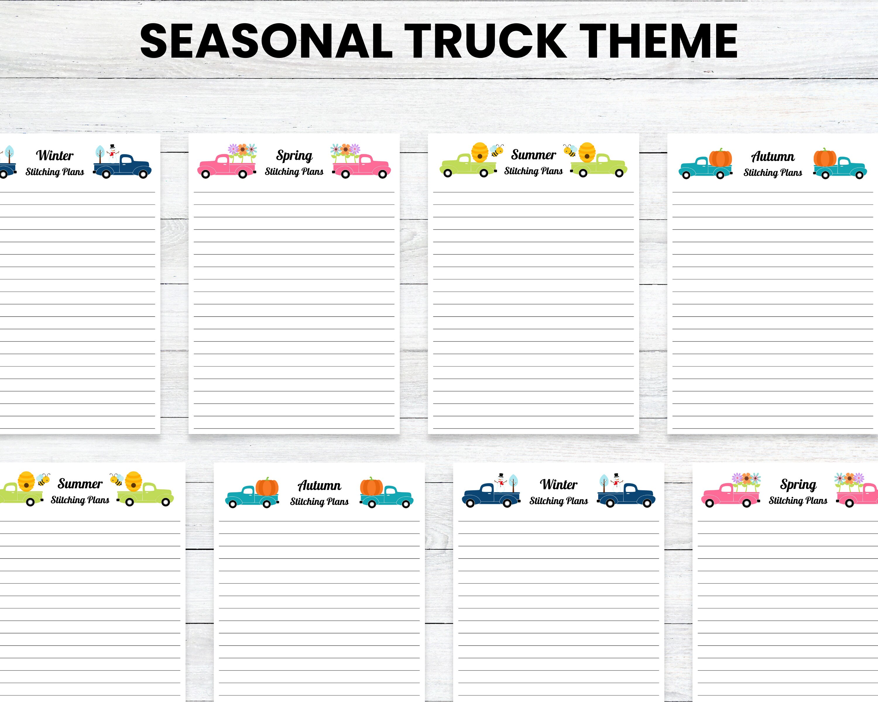 PRINTABLE Seasonal Stitching Plans, Cross Stitch Planner, Winter Spring ...