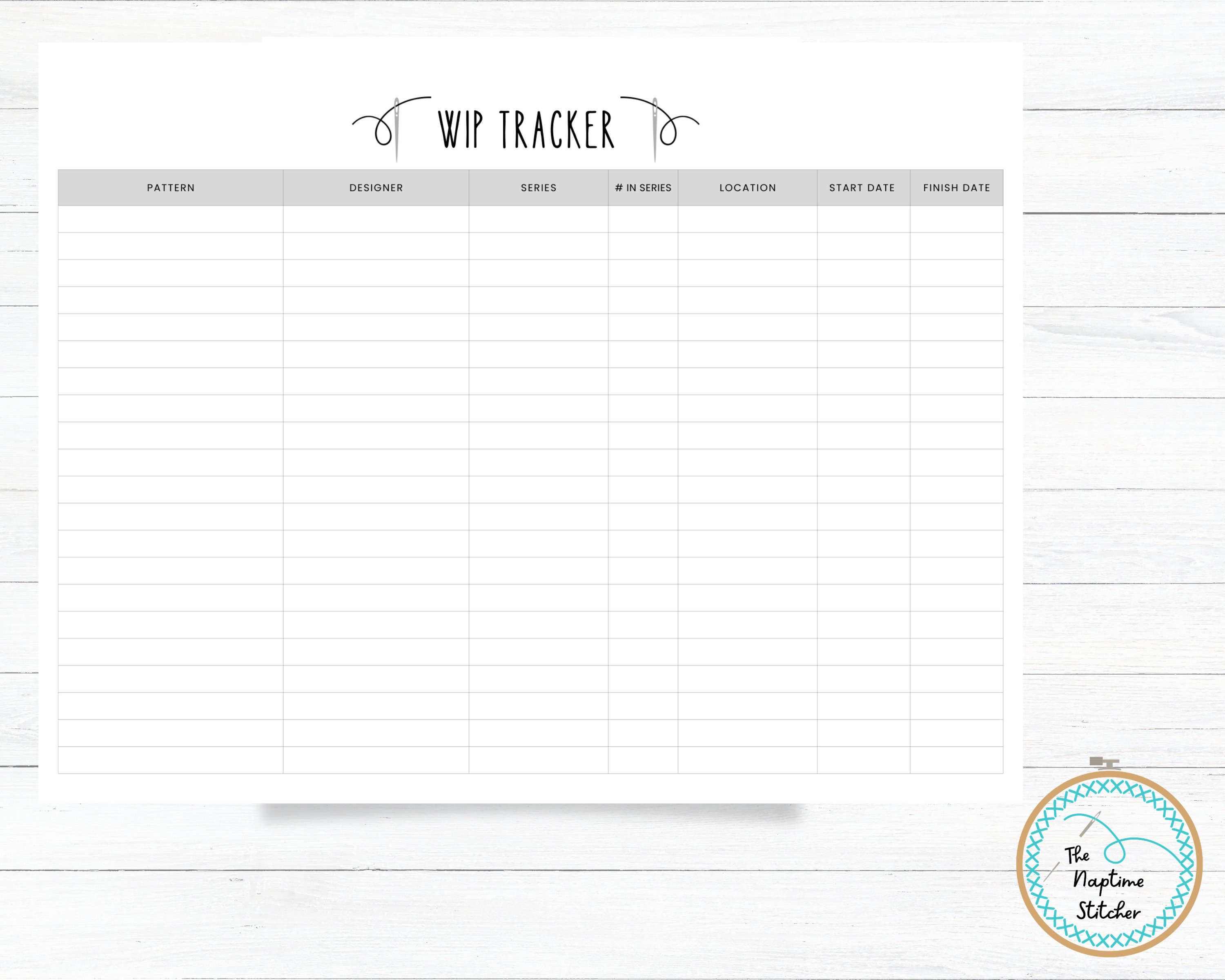 PRINTABLE Cross Stitch Project Planner WIP Tracker Craft Etsy