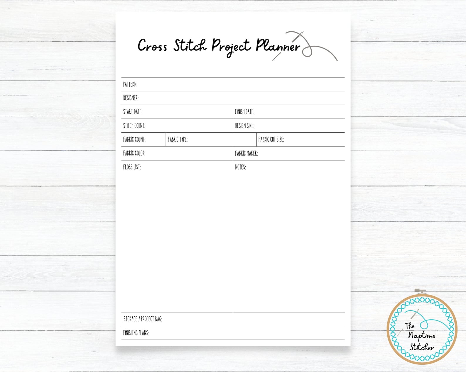 PRINTABLE Cross Stitch Project Planner WIP Tracker Craft Etsy