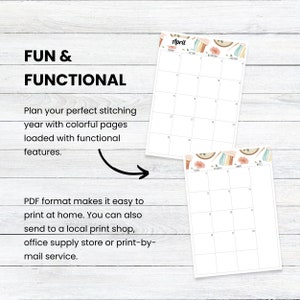 PRINTABLE 2024 Vintage Stitching Cross Stitch Planner, MONDAY Start ...