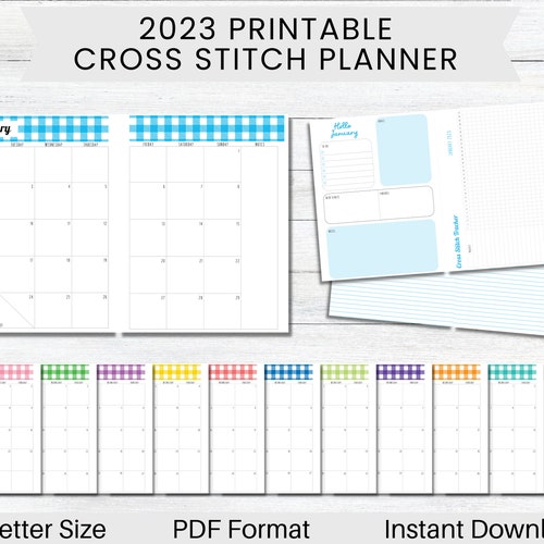 PRINTABLE Cross Stitch Stitchalong Tracker WIP Planner Etsy