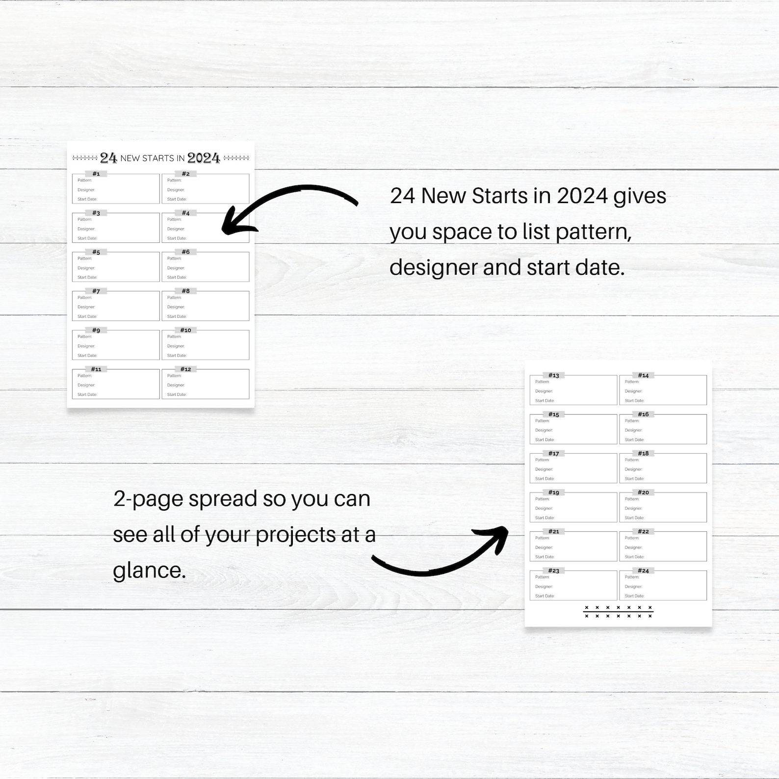 PRINTABLE 24 in 2024 Cross Stitch Tracker, WIP Organizer, Project ...