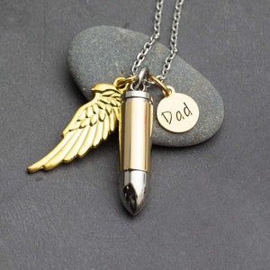 XSMZB Cremation Urn Necklace - Bullet Pendant For Ashes, Stainless Steel Deer Memorial Jewelry For Men & Women