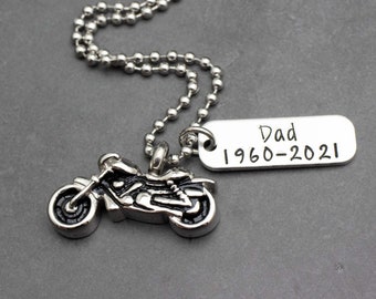 Motorcycle Urn Necklace Personalized Cremation Jewelry Mens Necklace For Ashes Biker Urn Necklace Personalized Memorial Necklace In Memory