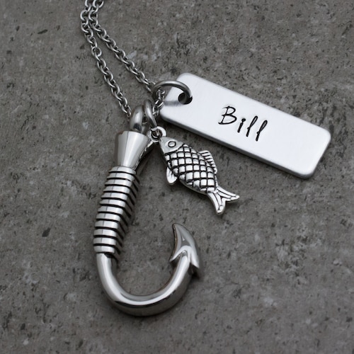 Fish Hook Urn Necklace for Ashes Cremation Pendant Fishing Etsy