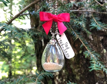 Christmas Tree Memorial Ornament For Ashes Fillable Glass Ornament Christmas Ornaments Personalized Urn Ornament Christmas Ornament Urn