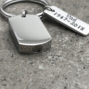 Dog Tag Urn Key Chain Personalized Cremation Jewelry For Men Military Cremation Pendant Key Chain Necklace To Hold Ashes With Name And Dates