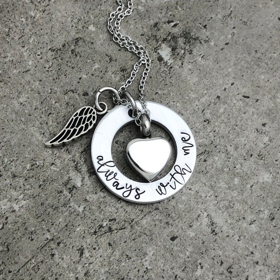 Urn Necklace Always With Me Urns For Human Ashes Cremation Jewelry Tiny Heart Urn Sympathy Gift Loss Of Father In Memory With Free Fill Kit