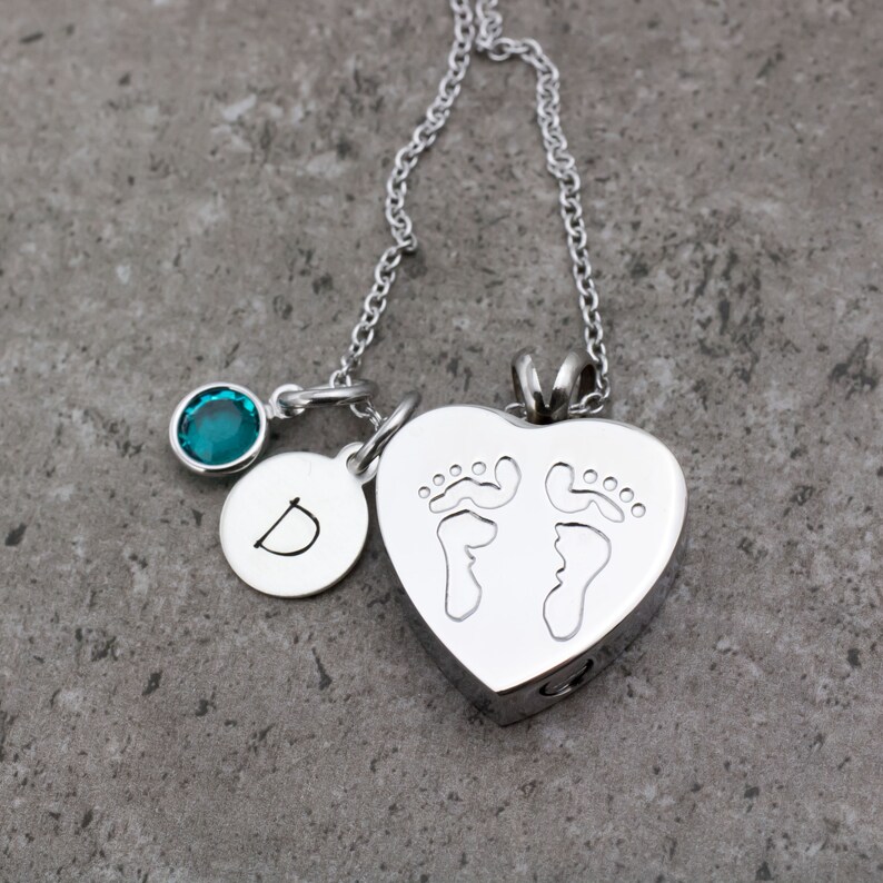 Cremation Necklace for Child Loss Baby Footprint Urn Necklace Etsy