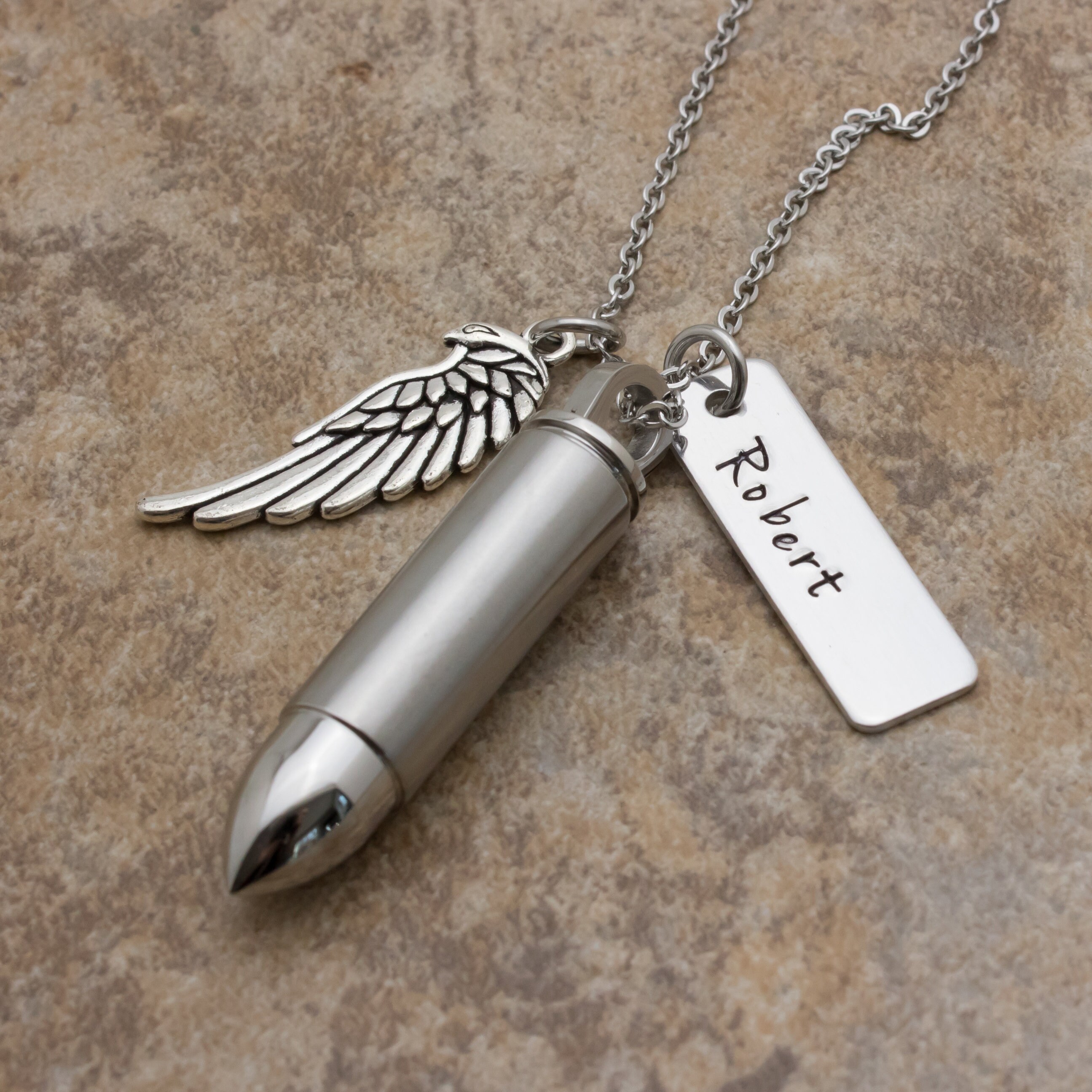 Bullet Urn Necklace Cremation Jewelry Men's Necklace Etsy
